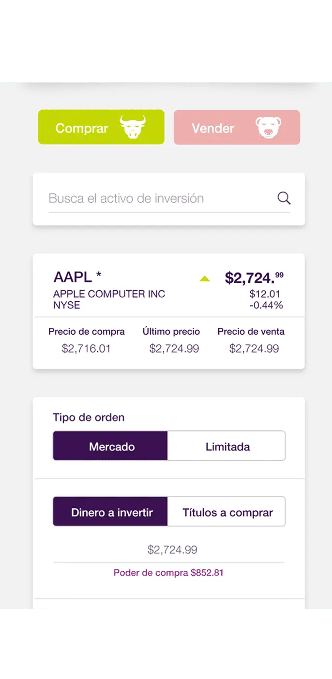 pantalla de inversión pantalla de inversión